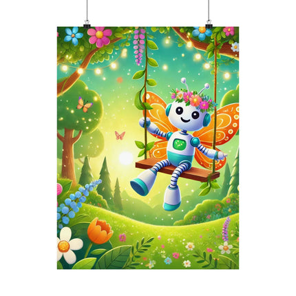🤖🧚 Robot Fairy Matte Vertical Poster – Whimsical Technology & Enchanted Imagination