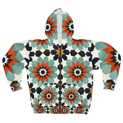Ornamental Tiles (Pl. 4) from the Afghan Boundary Commission Zip Hoodie (AOP)