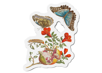 Blue Butterflies and Pomegranate by Maria Sibylla Merian Die-Cut Magnets (5 Sizes)