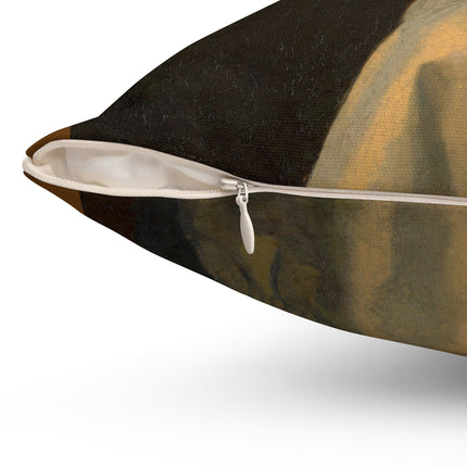 Girl with a Pearl Earring by Johannes Vermeer Spun Polyester Square Pillow
