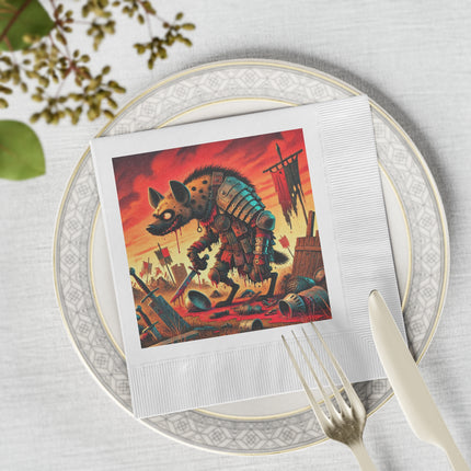 The Cunning Scavenger White Coined Napkins