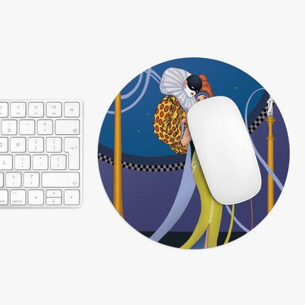 Smoke and Secrets: A Glamorous Encounter in Prohibition Mouse Pad, Round and Rectangle