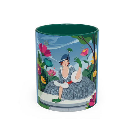 The Lady Of The Secret Garden Colorful Mugs – Art Deco Botanical Elegance