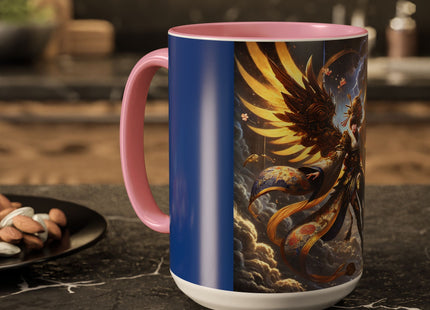 Valkyrie Descending Through Storm Colorful Mugs (11oz, 15oz)