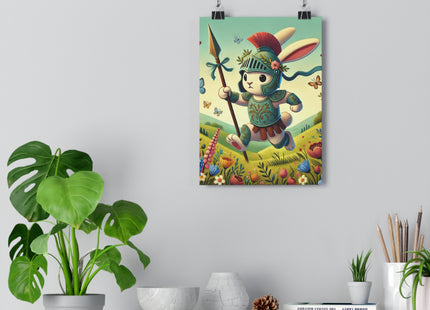 Rabbit Gladiator Giclée Art Print