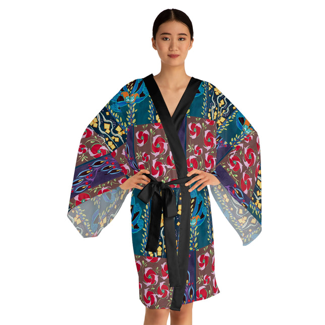Floral Pattern by Emile-Alain Séguy Long Sleeve Kimono Robe (AOP)
