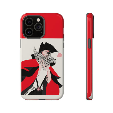 Crimson Masquerade Phone Case – Dramatic Grace & Bold Elegance