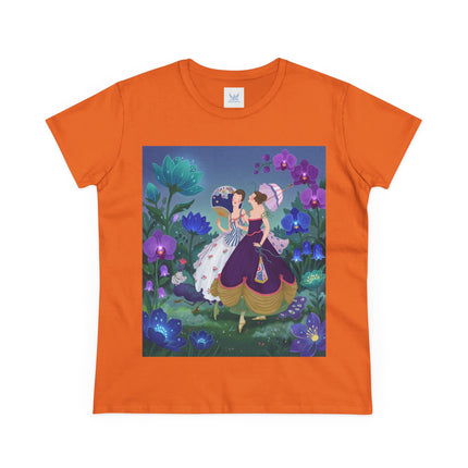 💜🌸 The Ladies Of The Enchanted Garden Cotton Tee – Art Deco Fashion Illustration