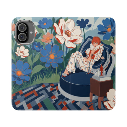 🌺🪞 The Lady Of The Grand Flower Salon Flip Case – Art Deco Floral Elegance