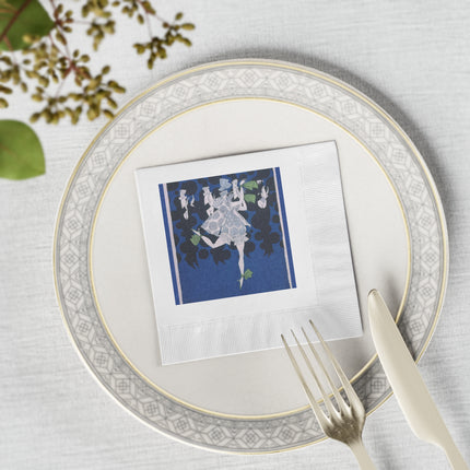 Where is my boy tonight by Ralph Barton White Coined Napkins