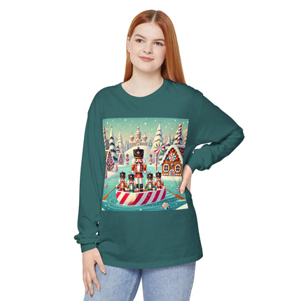 Nutcracker Candy-Striped Adventure Unisex Garment-dyed Long Sleeve T-Shirt