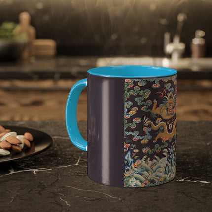 Rank Badge with Dragon with Deer Hooves Colorful Mugs, 11oz