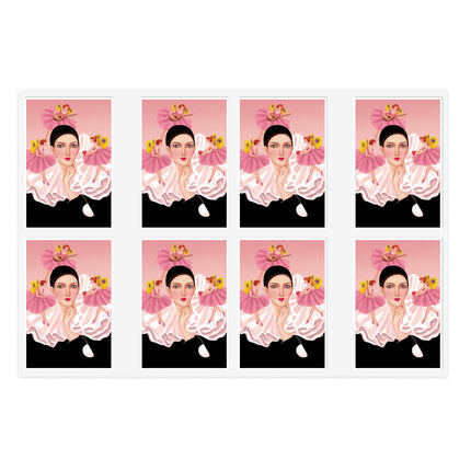 Pierrot & Fairies Dressed in Pink by Sofia Chiostri Sticker Sheets