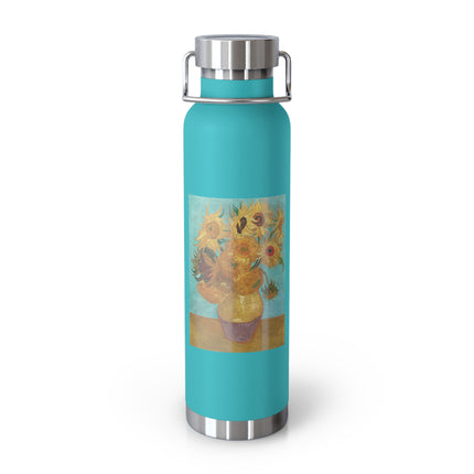 Vase with Twelve Sunflowers by Vincent Van Gogh Copper Vacuum Insulated Bottle, 22oz