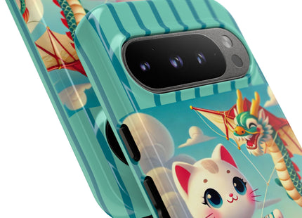 Geisha Kitten and the Dragon Kite Phone Cases