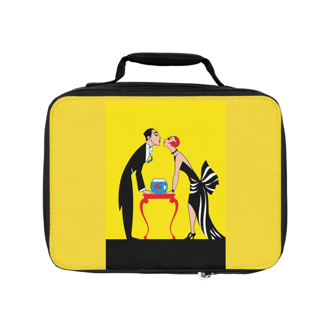 A Moment of Elegance: A Passionate Embrace Amidst Golden Splendor Lunch Bag