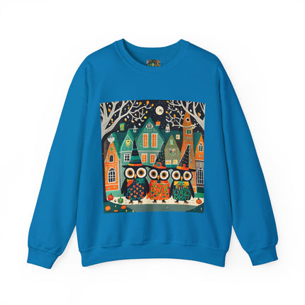 Night of the Trick-or-Treating Owlets Unisex Heavy Blend™ Crewneck Sweatshirt