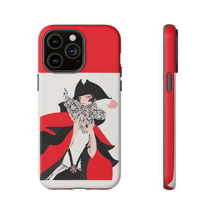 Crimson Masquerade Phone Case – Dramatic Grace & Bold Elegance