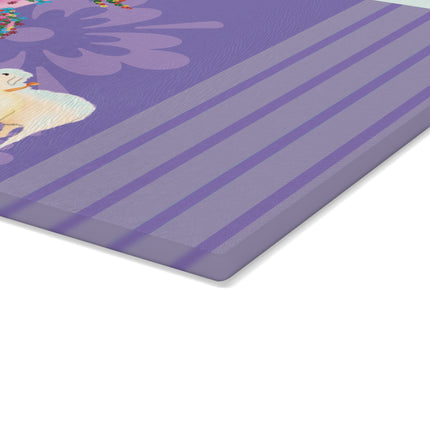 Easter Elegance Glass Cutting Board