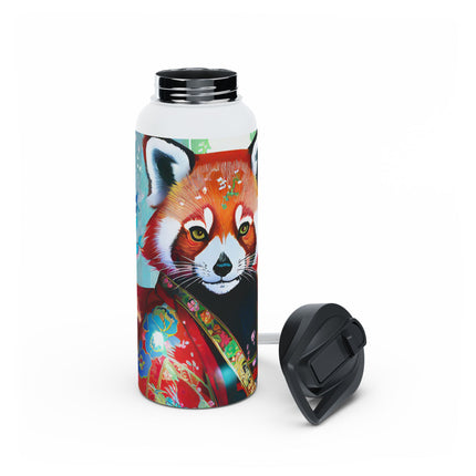 Cybernetic Red Panda Stainless Steel Water Bottle