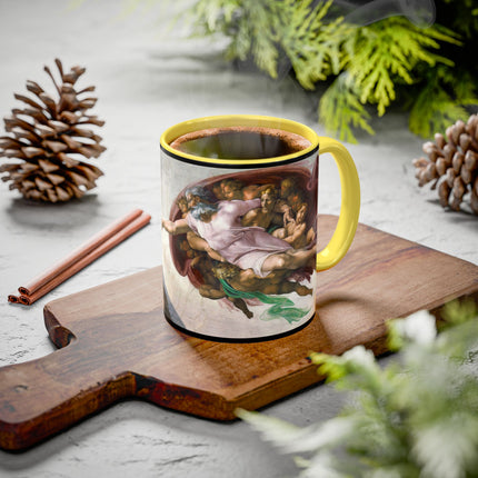 The Creation of Adam by Michelangelo Buonarroti Colorful Mugs (11oz, 15oz)