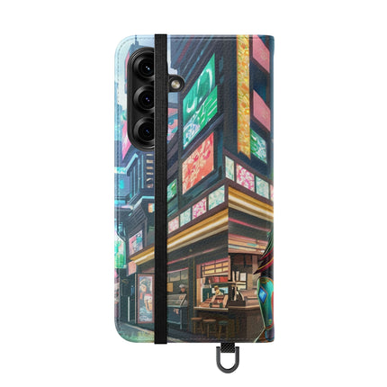 🐆🦜 Cybernetic Duets Flip Case – Neon Elegance & Digital Harmony