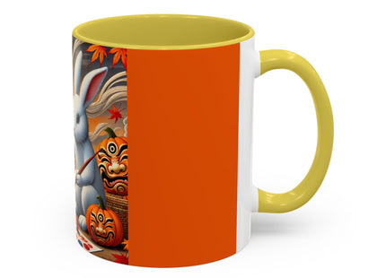 Halloween Rabbit’s Kabuki Jack-o’-Lanterns Colorful Mugs (11oz, 15oz)