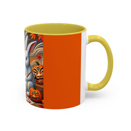 Halloween Rabbit’s Kabuki Jack-o’-Lanterns Colorful Mugs (11oz, 15oz)