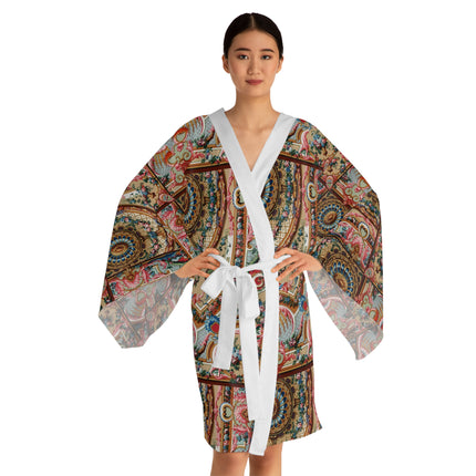 L'Ornement Polychrome by Albert Racine Long Sleeve Kimono Robe (AOP)