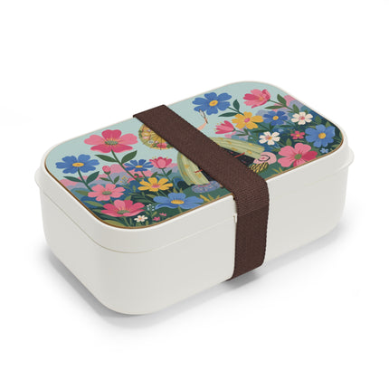 🌸🪞 The Floral Parasol Reflection Bento Lunch Box – Art Deco Garden Fantasy