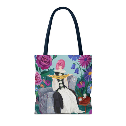 🌹🧶 The Lady Of The Golden Yarn Tote Bag – Art Deco Floral Elegance