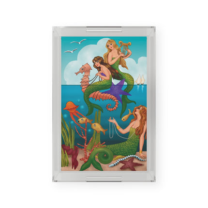 Three Mermaids with Strings of Pearls by Carlo Chiostri Acrylic Serving Tray