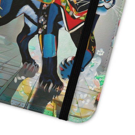 🐾💎 Cyber Panther's Hunt Flip Case – Digital Instinct & Neon Pursuit