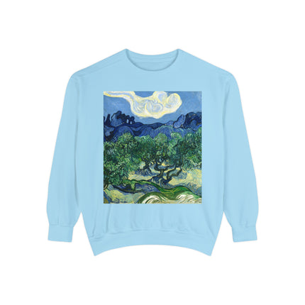 Olive Trees by Vincent Van Gogh Garment-Dyed Sweatshirt