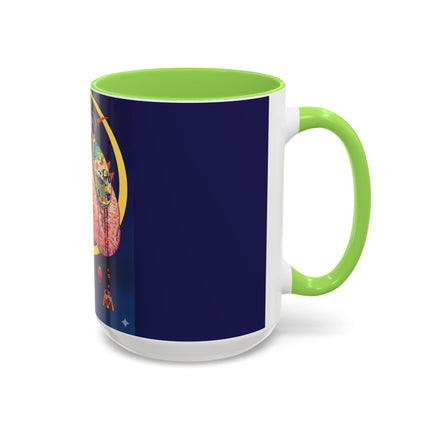 Moonlit Reflections Colorful Mug (11oz, 15oz) – Celestial Elegance, Art Deco Beauty & Dreamy Style