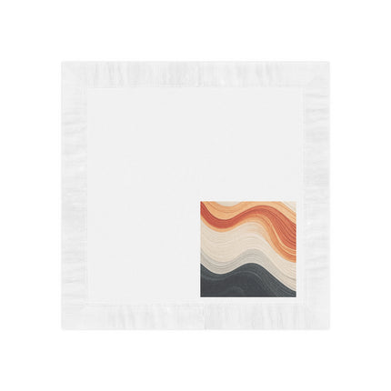 Wave Pattern in Hues of Beige, Orange, Grey, and Black White Coined Napkins