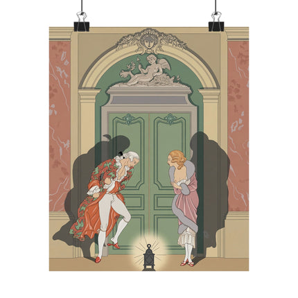 🕯️🌹 A Couple In Candlelight Matte Vertical Poster – George Barbier Art Deco Romance