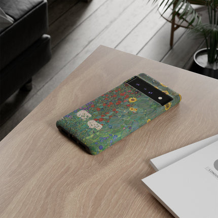 Farm Garden with Sunflowers by Gustav Klimt Phone Cases