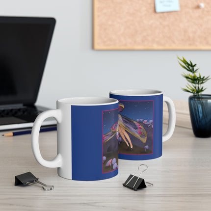 Slumbering Fairy on the Mushroom Ceramic Mug 11oz