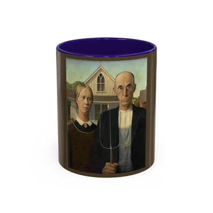 American Gothic by Grant Wood Colorful Mugs (11oz, 15oz)