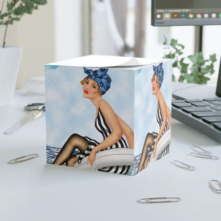 Playful Waves and Fashion Follies Note Cube
