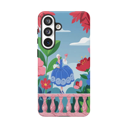 🌺🪭 The Lady Of The Grand Flower Terrace Phone Case – Art Deco Garden Elegance