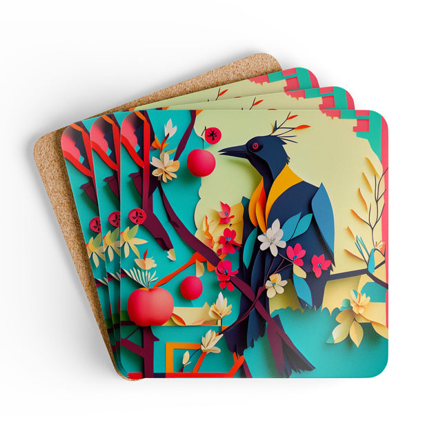 Curious Crow Corkwood Coaster Set