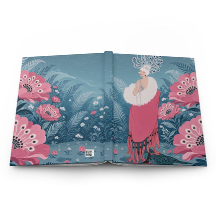 🦚🌸 The Lady Of The Peacock Blossom Garden Hardcover Journal – Art Deco Floral Glamour