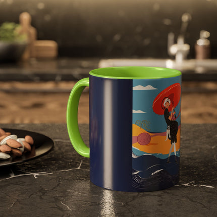 Beachside Promenade Colorful Mugs – Chic Summer Stroll & Coastal Glamour