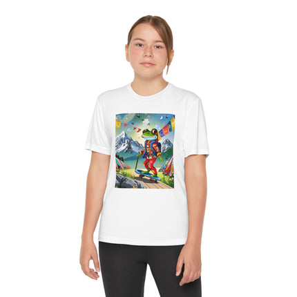 Skateboarding Frog Youth Competitor Tee – Whimsical Adventure & Playful Energy