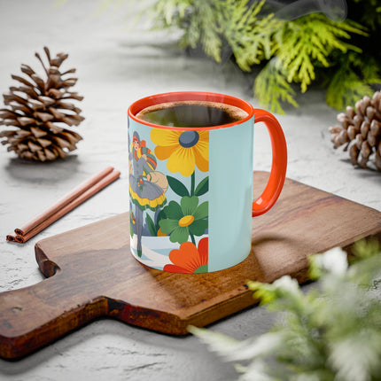 ❄️🌼 The Winter Flower Wanderer Colorful Mug – Colorful Art Deco Snow Fantasy