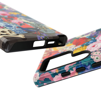 Floral Vanitas Phone Case – Parrot & Porcelain Splendor