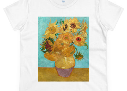 Vase with Twelve Sunflowers by Vincent van Gogh Women's Midweight Cotton Tee