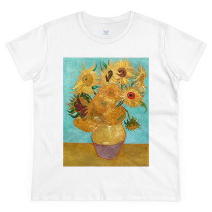 Vase with Twelve Sunflowers by Vincent van Gogh Women's Midweight Cotton Tee